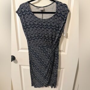 Vero Moda Blue and White Patterned Midi Dress